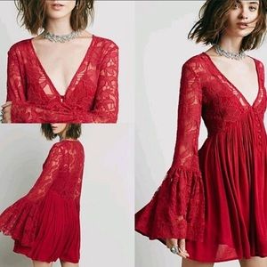 Free People lace bell sleeve dress